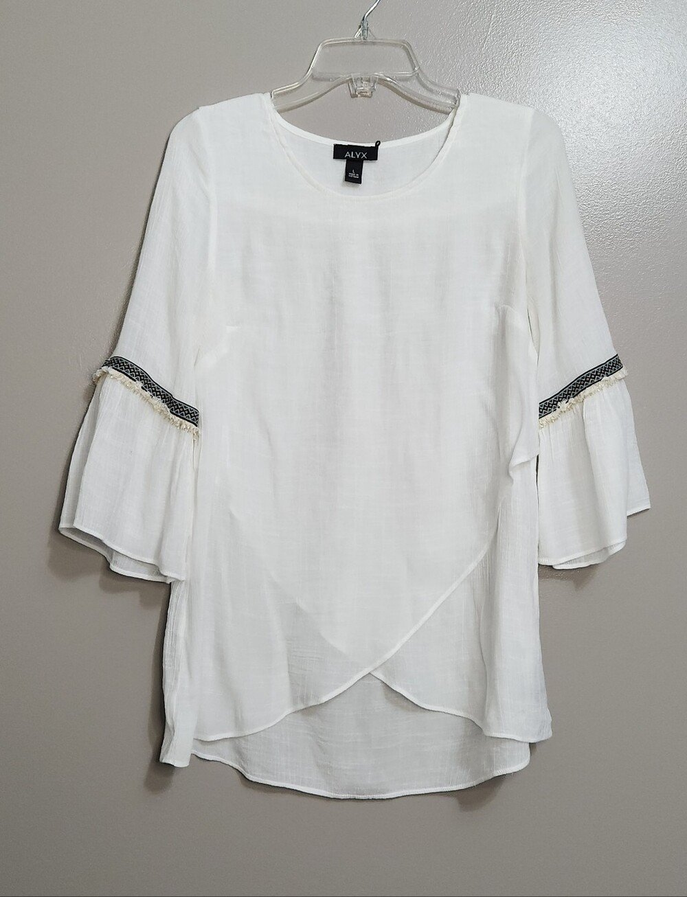 ALYX White Layered Bell-Sleeve Gauzy Blouse Size Large